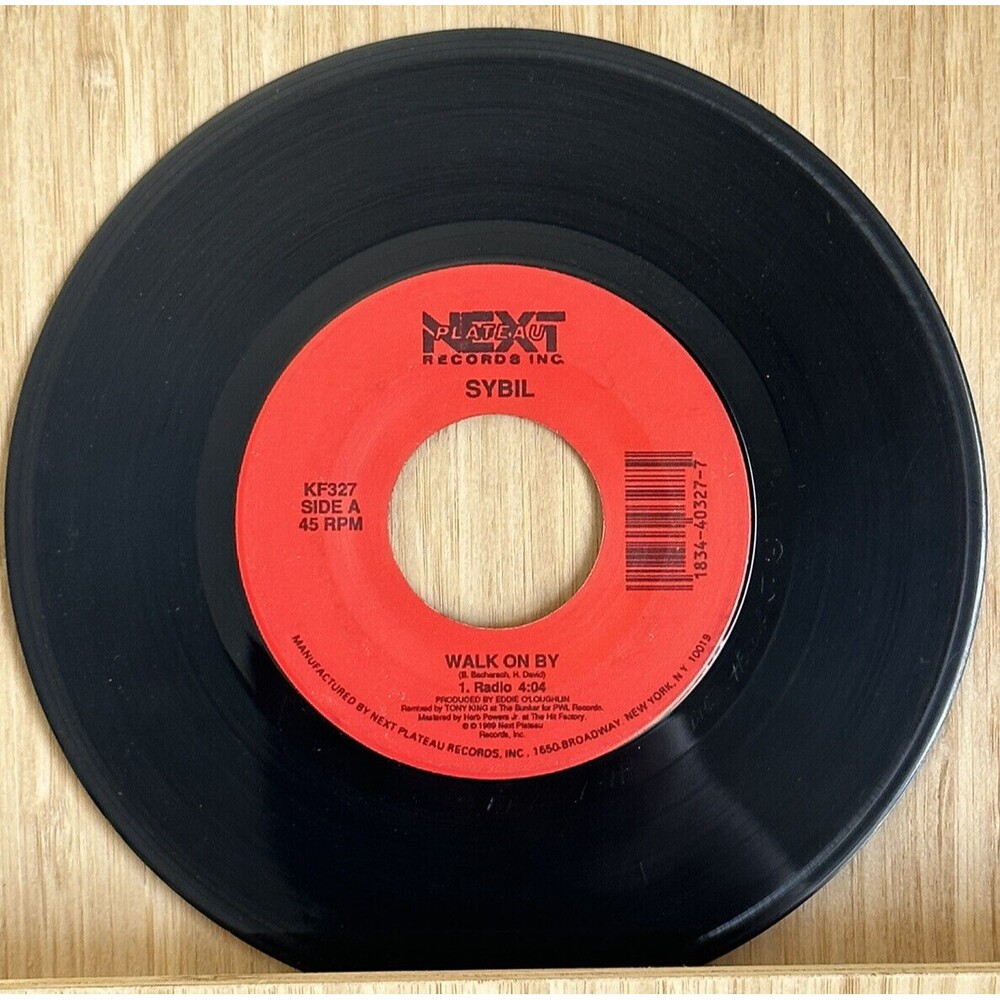 Sybil Walk On By / Here Comes My Love 45rpm Vinyl Record Radio Promo 7” Jukebox